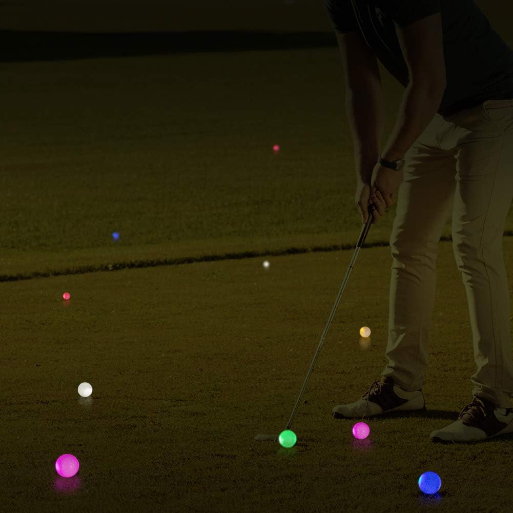 Glow in the Dark Golf Balls Light up Led Golf Balls Night Golf Gift Sets for Men Kids Women 6 Pack (6 Colors in One)